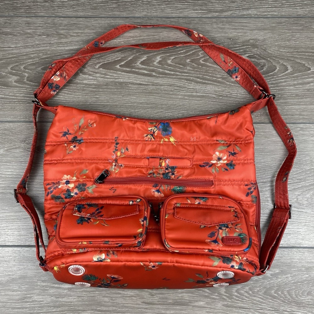 Lug Zipliner Convertible Hobo Bag Red‎ Bouquet Floral